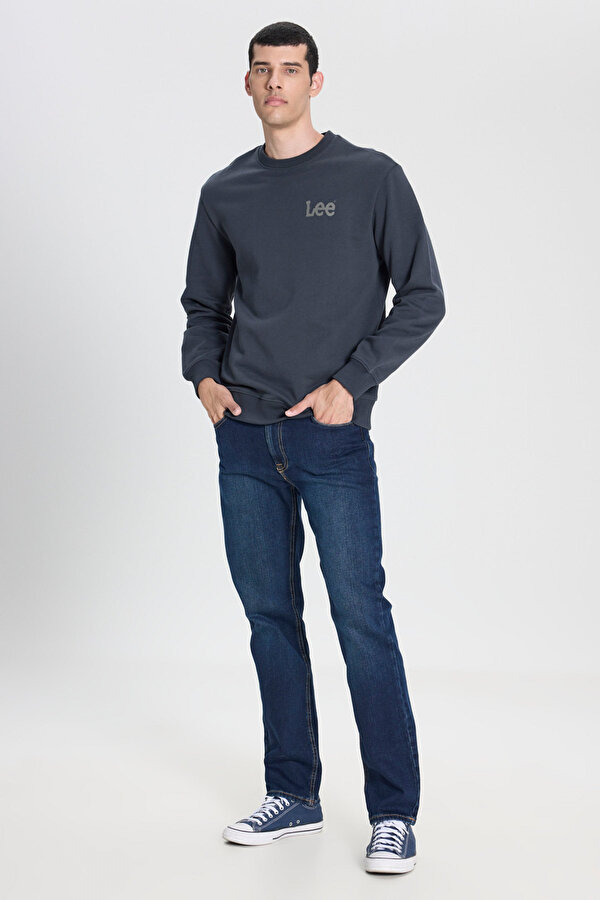 Lee Bisiklet Yaka Sweatshirt Gri Erkek Sweatshirt