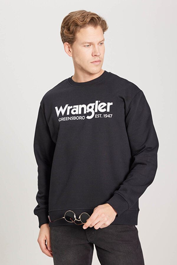 WRANGLER Regular Fit Normal Kesim Siyah Erkek Sweatshirt