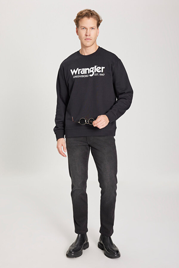 WRANGLER Regular Fit Normal Kesim Siyah Erkek Sweatshirt