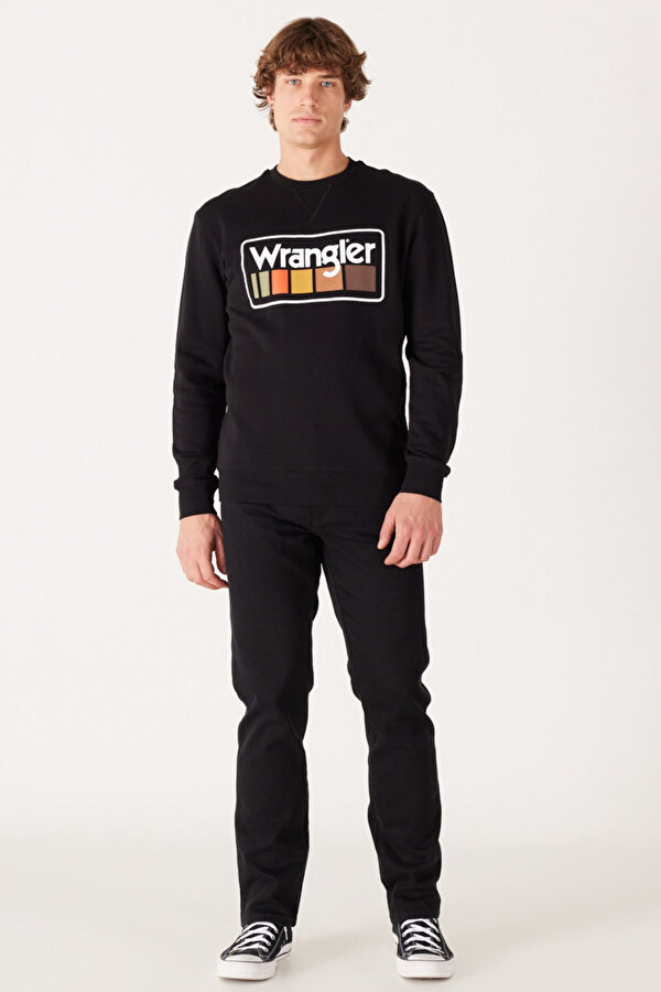 Wrangler Regular Fit Normal Kesim Siyah Erkek Sweatshirt
