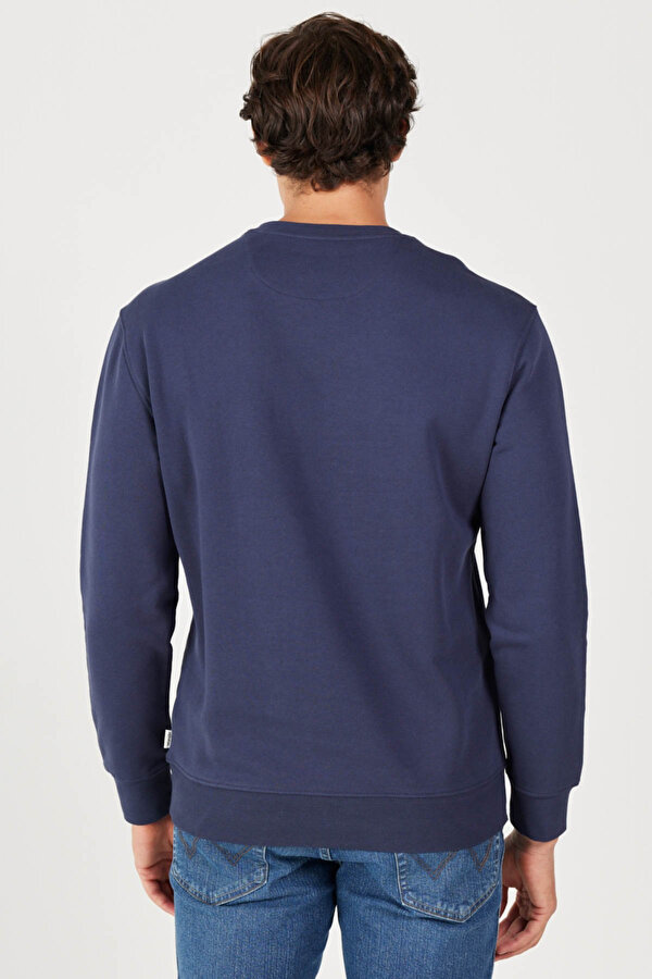 Wrangler Regular Fit Normal Kesim Lacivert Erkek Sweatshirt