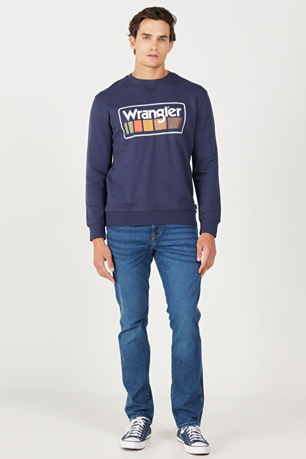 Wrangler Regular Fit Normal Kesim Lacivert Erkek Sweatshirt