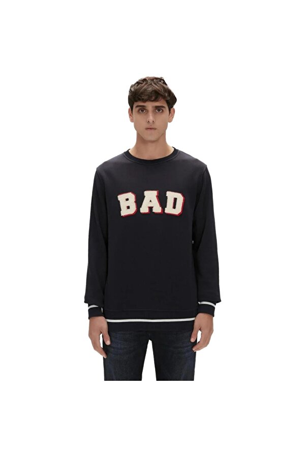 Bad Bear 23.02.12.013 Felt Crewneck Erkek Yazılı Sweatshirt