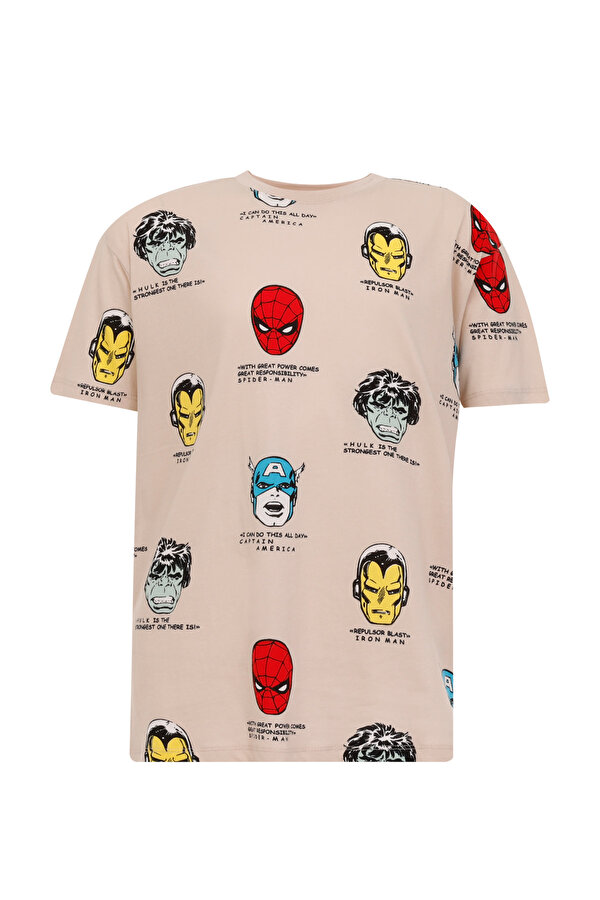 Lumberjack BL MARVEL 11GFB628 4FX Bej Erkek Çocuk Kısa Kol T-Shirt