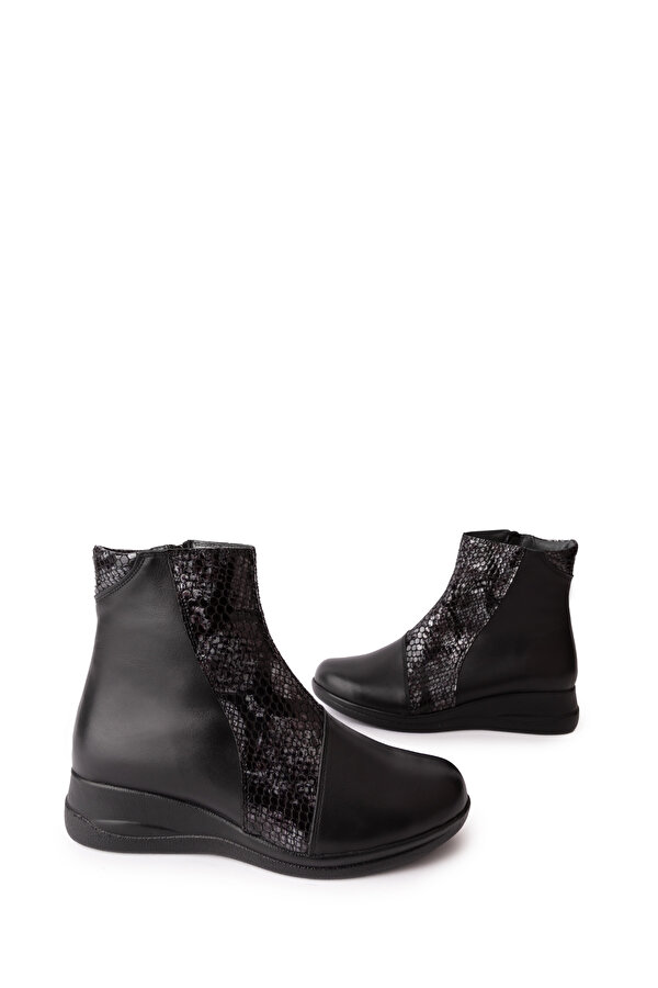 Gondol Kundura Gondol Kadın Hakiki Deri Yılan Detaylı  Bot elnr.5912