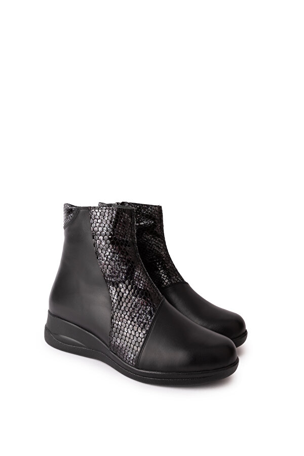 Gondol Kundura Gondol Kadın Hakiki Deri Yılan Detaylı  Bot elnr.5912