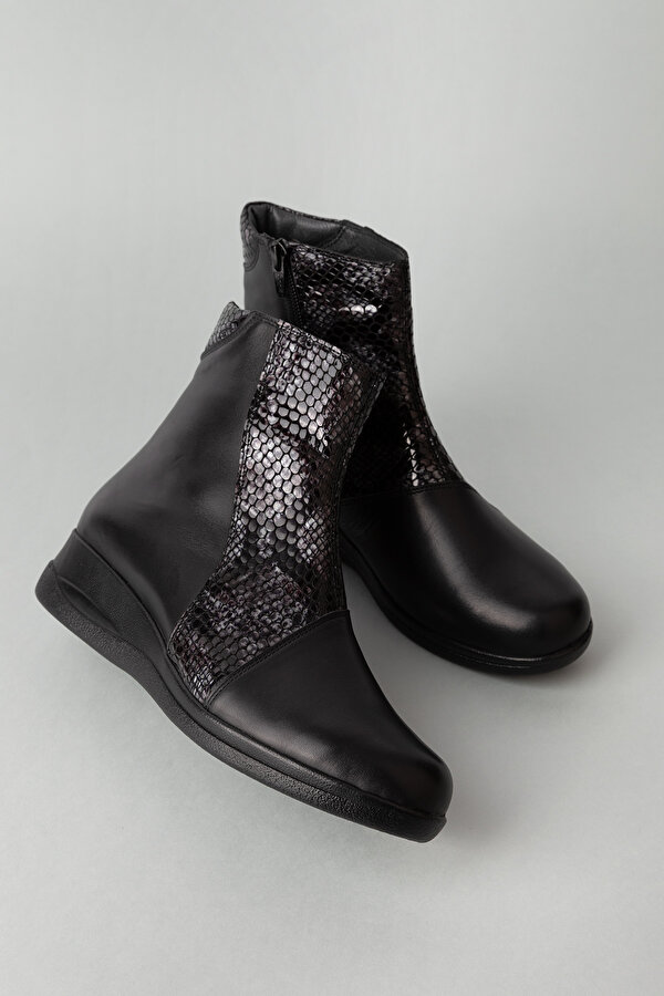 Gondol Kundura Gondol Kadın Hakiki Deri Yılan Detaylı  Bot elnr.5912