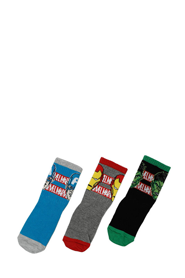 Avengers HULK TN 3 LU SKT B-4PR Çok Renkli Erkek Çocuk Soket Çorap