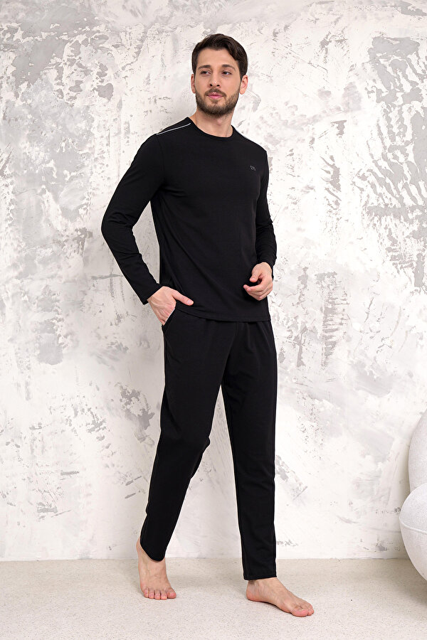 D'S damat Ds Damat Maschio Pamuk Pijama Takımı SİYAH