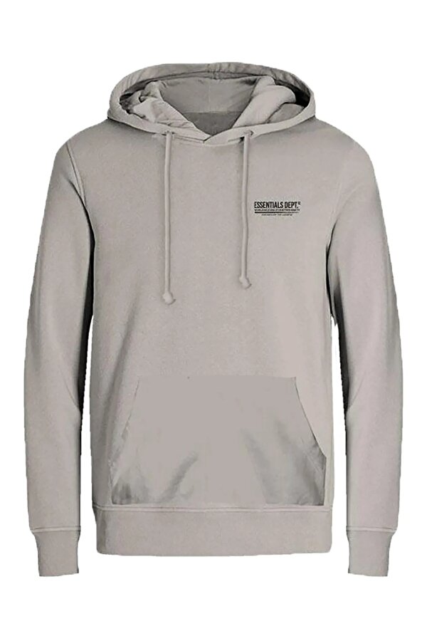 Erkek Jjolıve Kanguru Cepli Kapüşonlu Sweatshirt 12256833 Taş