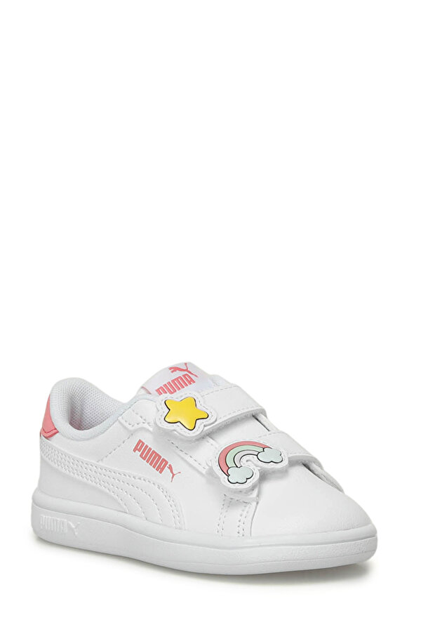 Puma Smash 3.0 Badges V I Beyaz Kız Çocuk Sneaker