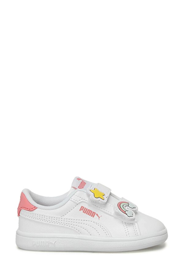 Puma Smash 3.0 Badges V I Beyaz Kız Çocuk Sneaker