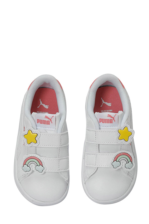 Puma Smash 3.0 Badges V I Beyaz Kız Çocuk Sneaker