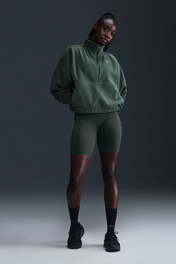 Nike W NK MILER TOP SS Yeşil Kadın Sweatshirt