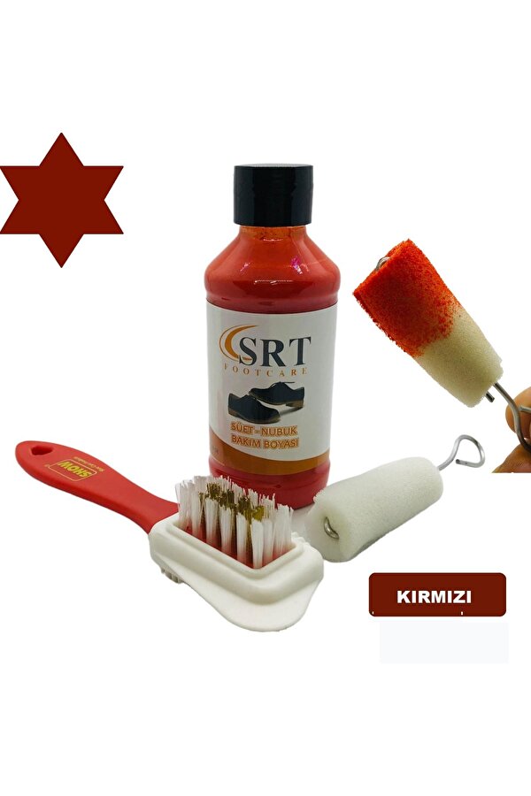SRTfootcare Süet Nubuk Ayakkabı Bakım Boyası 110 Gr ve 4 Yönlü Temizleme Fırçası