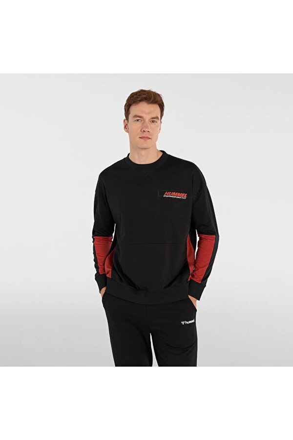 Hummel Vera Erkek Siyah Yuvarlak Yaka Sweatshirt