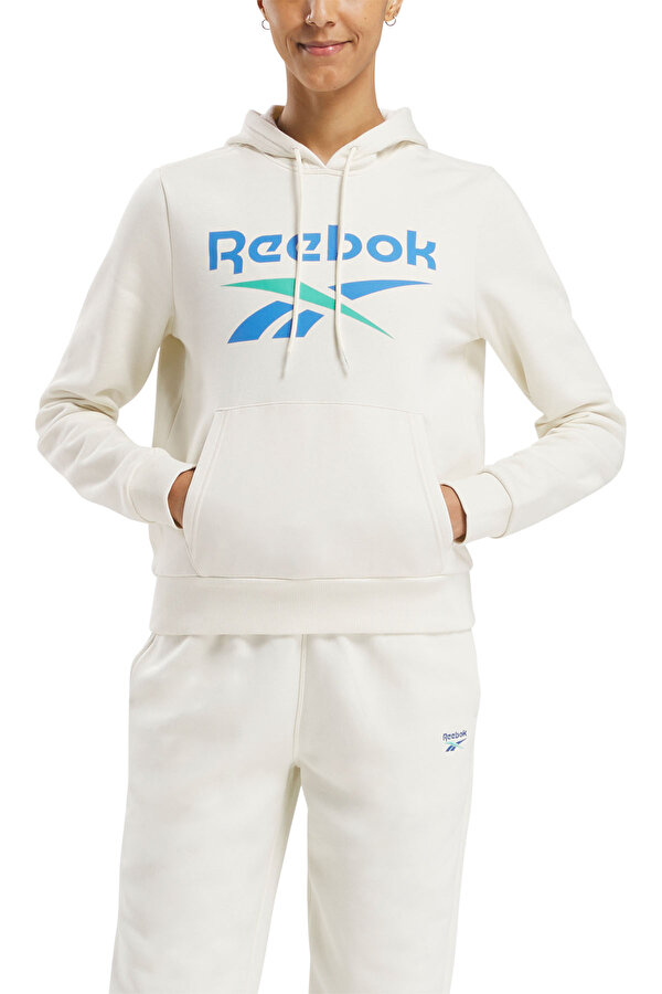 Reebok Identity Big Logo Бежевый 003 Женщина Толстовка С Капюшоном