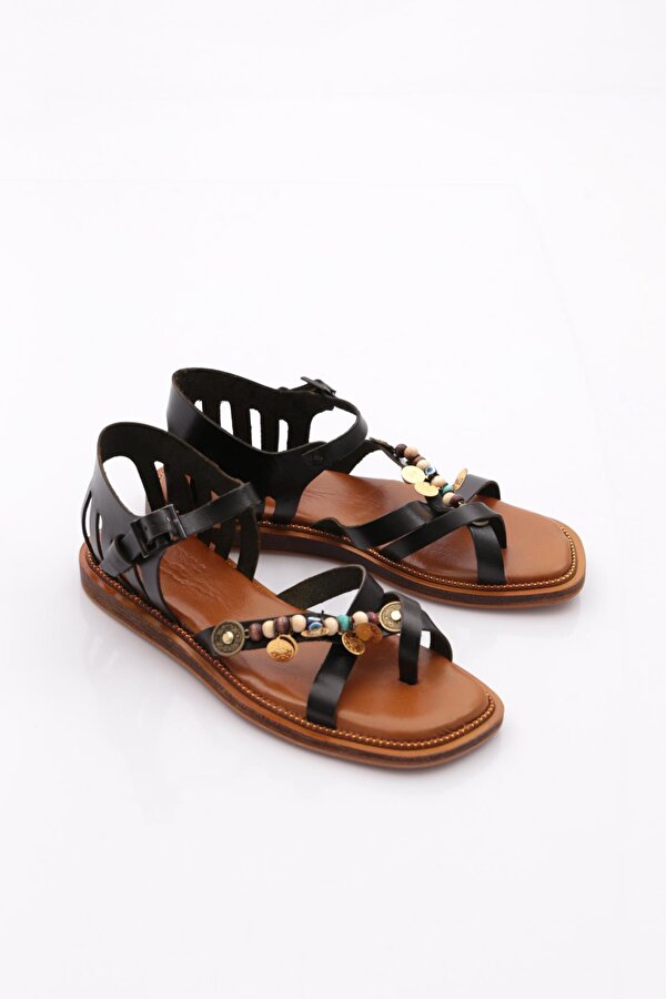 DGN 307 Kadin Arkasi Kapali Yildiz Süslemeli Sandalet