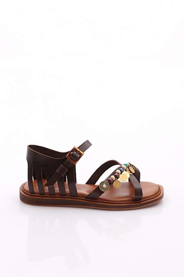 DGN 307 Kadin Arkasi Kapali Yildiz Süslemeli Sandalet