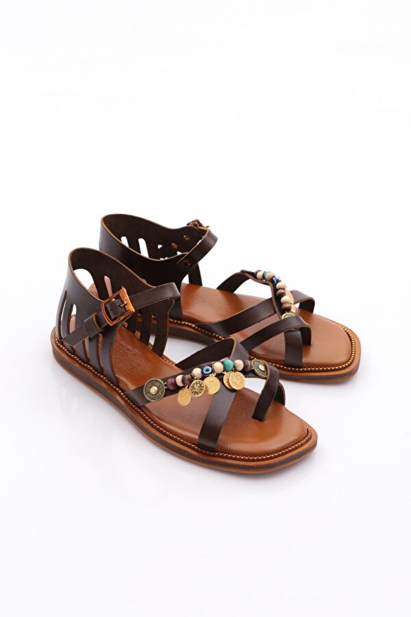 DGN 307 Kadin Arkasi Kapali Yildiz Süslemeli Sandalet