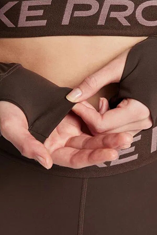 Nike PRO DF 365 CROP LS BROWN Woman 064