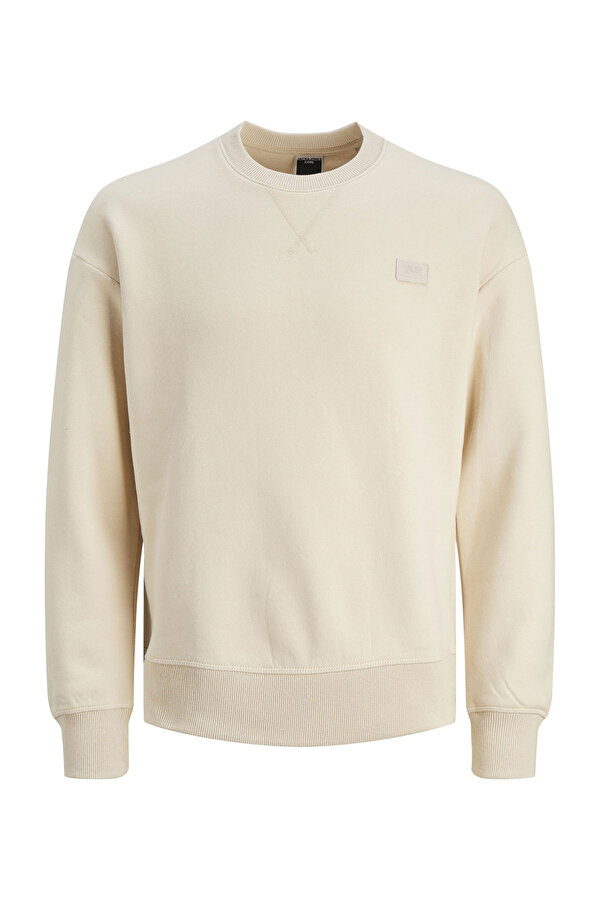 Jack & Jones JCOCLASSIC TWILL SWEAT CR Bej Erkek Sweatshirt