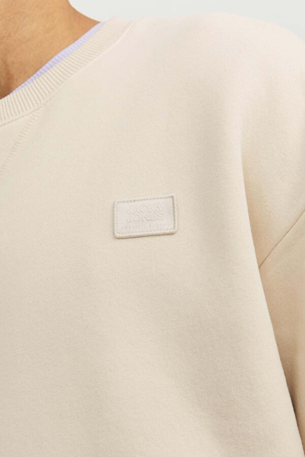 Jack & Jones JCOCLASSIC TWILL SWEAT CR Bej Erkek Sweatshirt