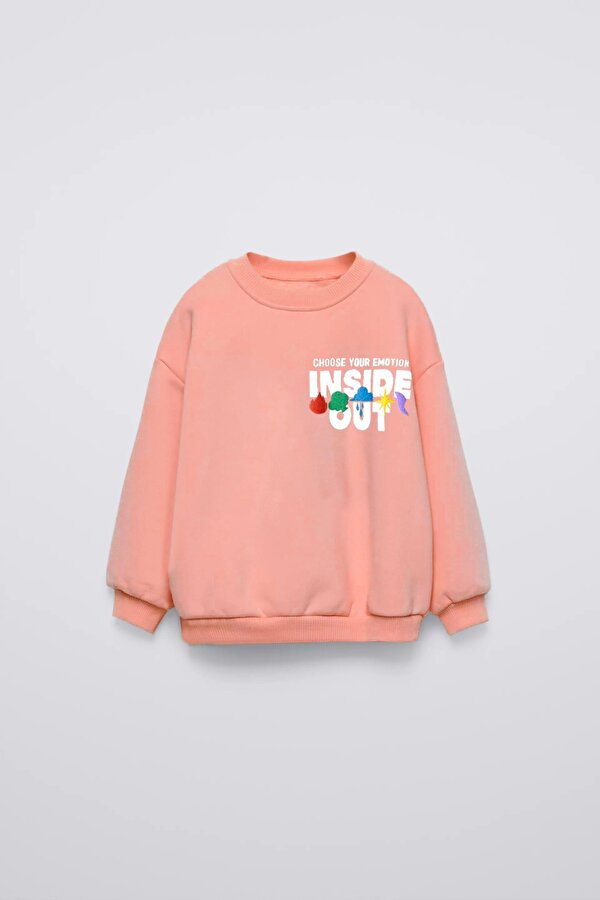 Miniko Kids KIZ ÇOCUK TERS YÜZ MODELLİ BİSİKLET YAKA PAMUK SWEAT