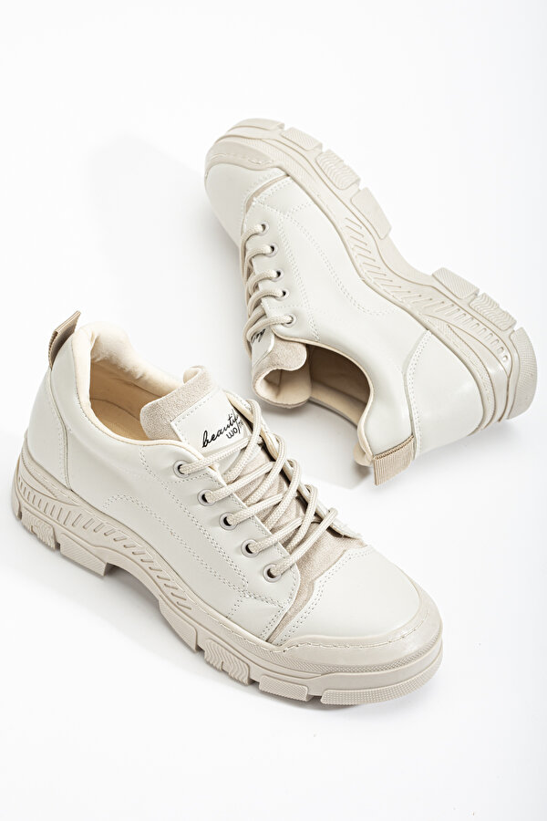 Tonny Black Kadın Bej Termo Taban Bağcıklı Günlük Ayakkabı