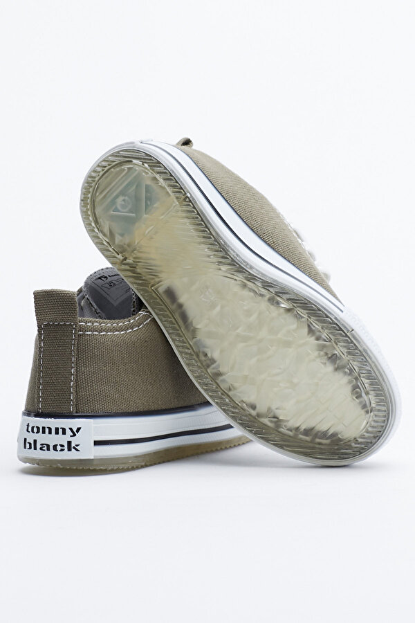 Tonny Black Çocuk Unisex Haki Rahat Kalıp Işıklı Bağcıklı Spor Ayakkabı