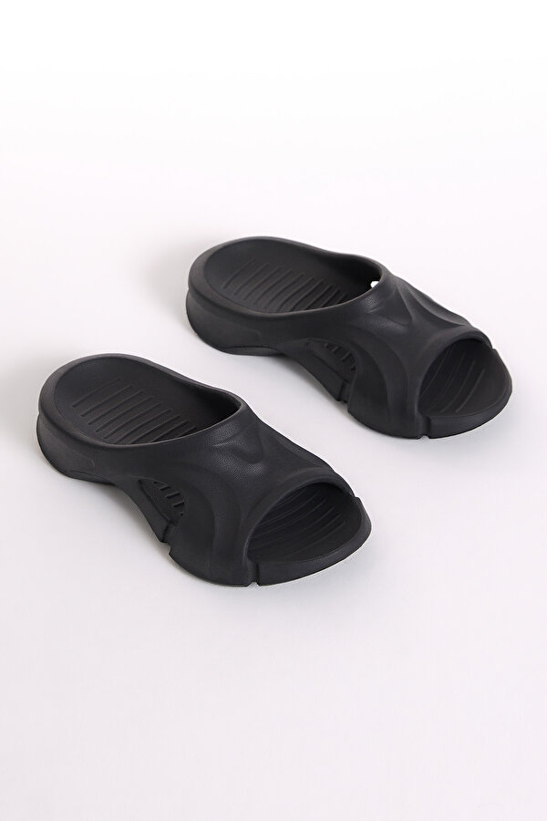 Tonny Black Unisex Siyah Desenli Kalın Tabanlı Eva Terlik