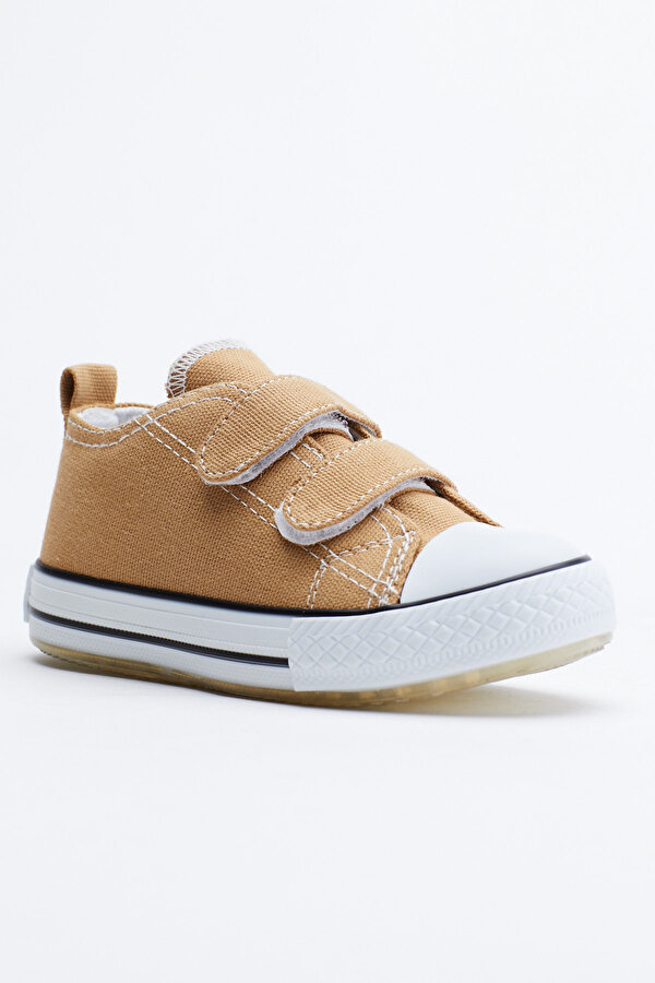 Tonny Black Çocuk Unisex Camel Rahat Kalıp Işıklı Cırtlı Spor Ayakkabı