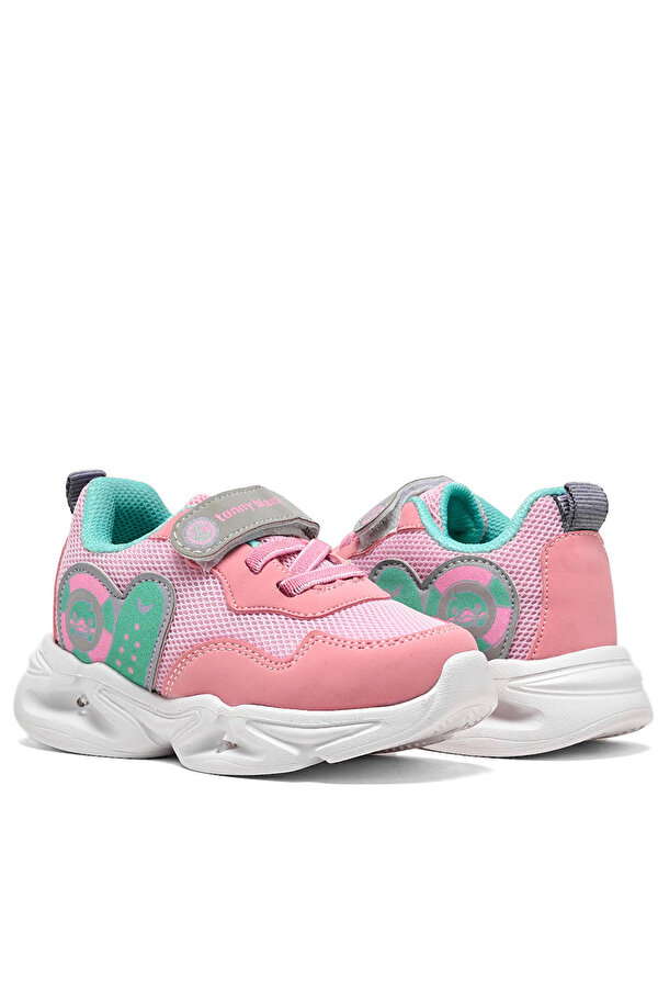 Tonny Black Çocuk Unisex Şeker Su Yeşili  Işıklı Cırtlı Ayakkabı