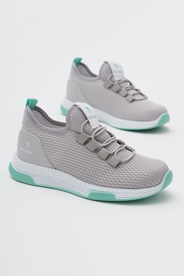Tonny Black Çocuk Unisex Gri Yeşil Rahat Kalıp Lastik Bağcıklı Spor Ayakkabı