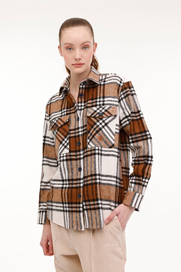 Lumberjack TARTAN FLANEL SHIRT PASTEL TURUNCU Kadın Gömlek