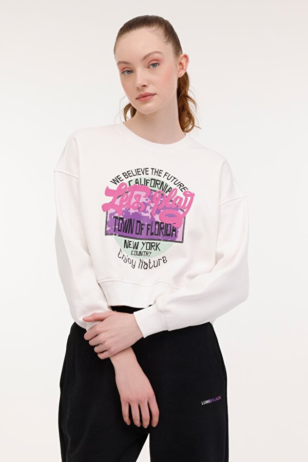 Lumberjack WL BONNI 16SS507 4PR Ekru Kadın Sweatshirt