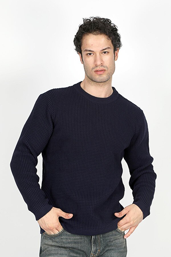 Lee Cooper Erkek Robb O Yaka Triko Kazak 241054 Lacivert