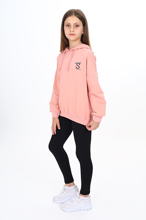 Toontoy Kids Toontoy Kız Çocuk Kapüşonlu Sportıve S Baskılı Taytlı Takım