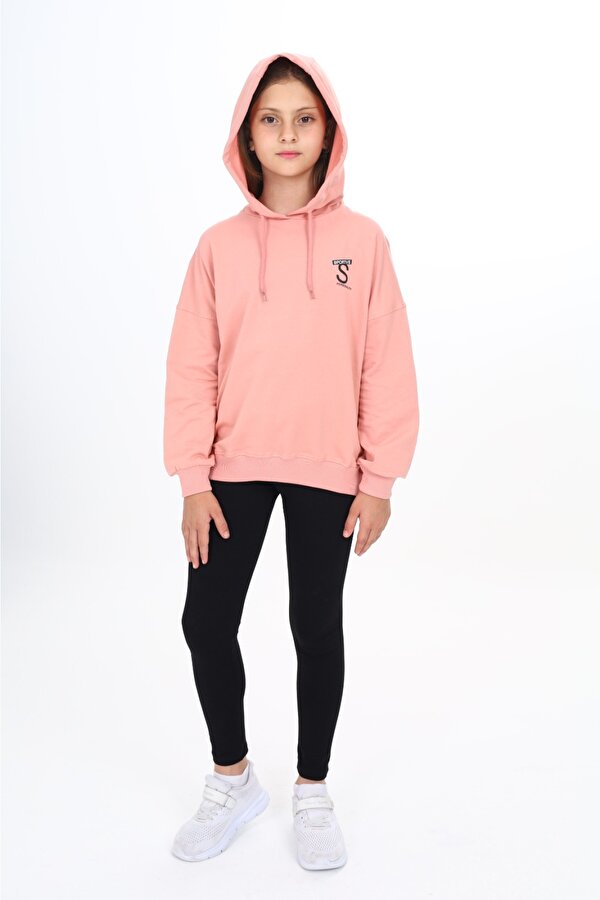 Toontoy Kids Toontoy Kız Çocuk Kapüşonlu Sportıve S Baskılı Taytlı Takım