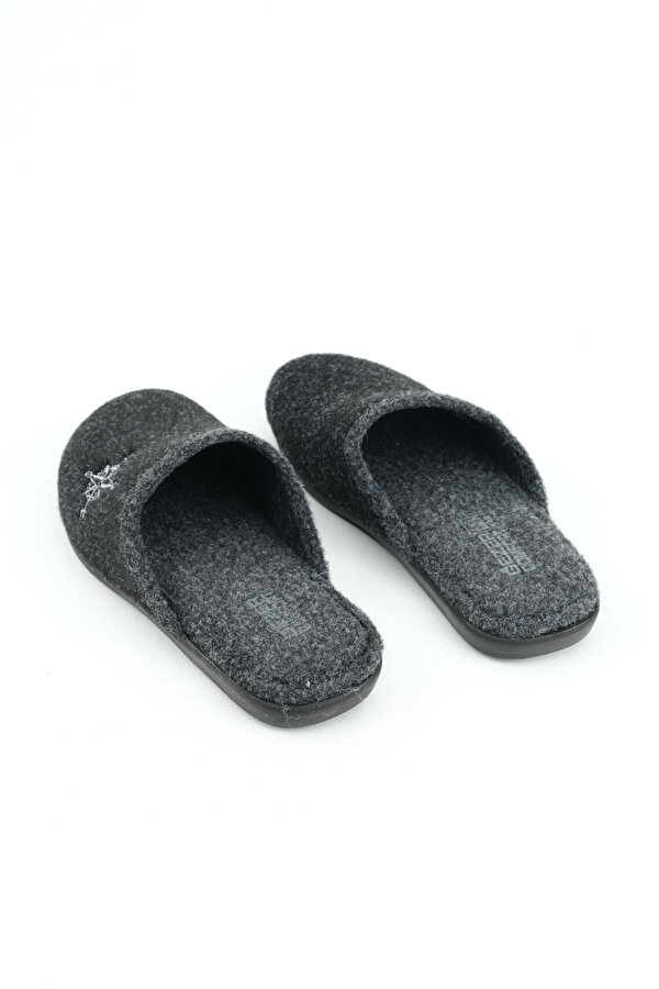 GEZER Kışlık Erkek Keçe Çıkarılabilir Taban Ev Bahçe Terlik