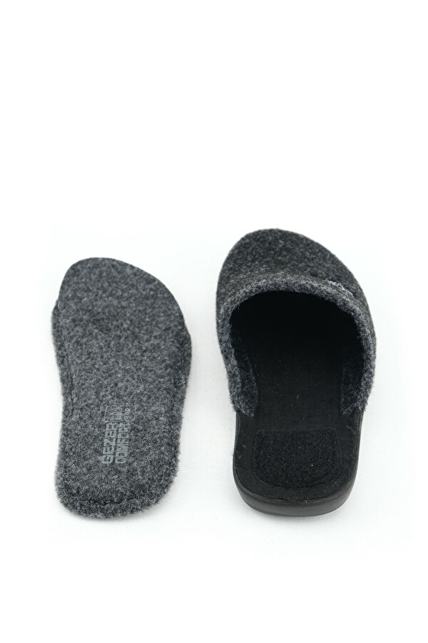 GEZER Kışlık Erkek Keçe Çıkarılabilir Taban Ev Bahçe Terlik