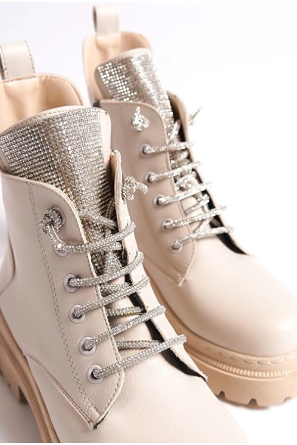 Feles Taş Bağcık Detaylı Postal Kadın Bot