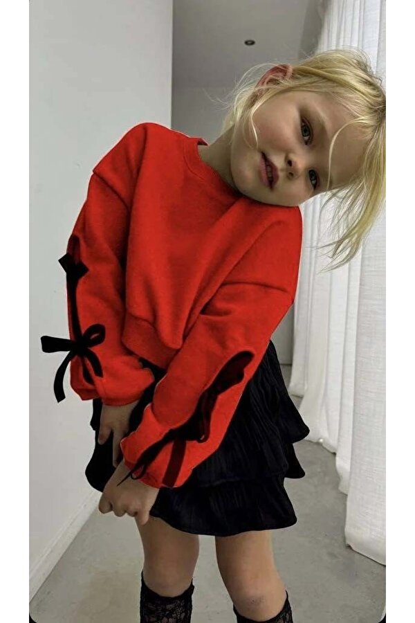 Miniko Kids KIZ ÇOCUK KOL DETAYLI FİYONKLU ETEKLİ TAKIM