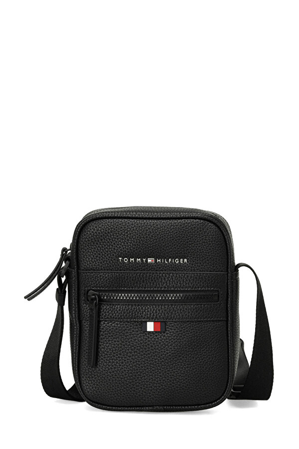 Tommy Hilfiger ESSENTIAL PU MINI REPORTE Siyah Erkek Omuz Çantası
