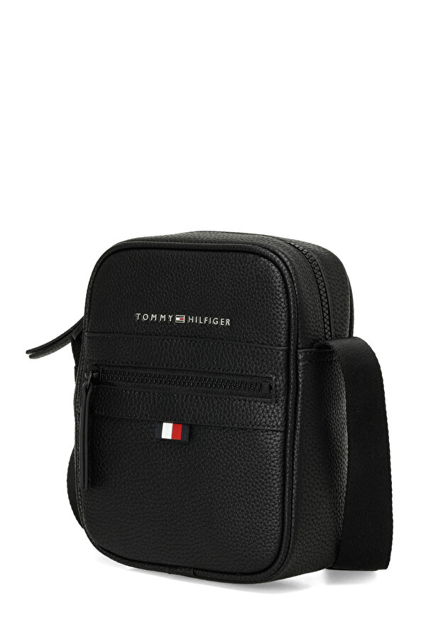 Tommy Hilfiger ESSENTIAL PU MINI REPORTE Siyah Erkek Omuz Çantası