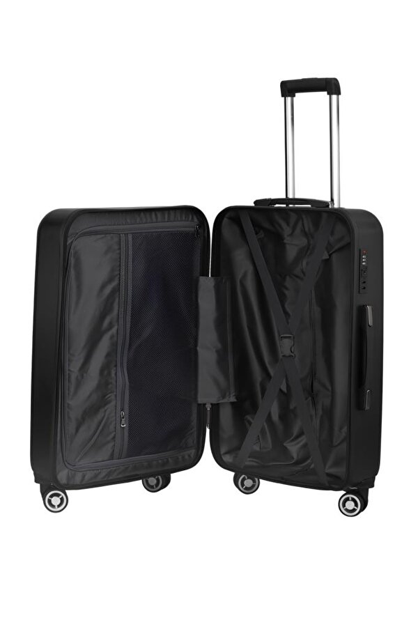 Louisiana Polo Büyük Boy %100 Polikarbon Valiz Parlak Siyah 1815