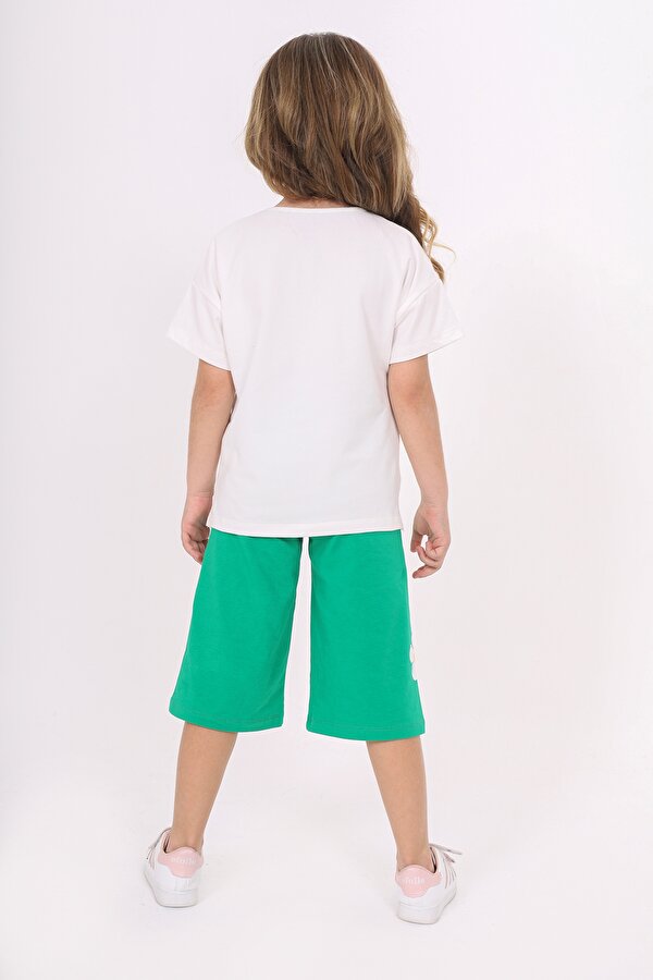 Toontoy Kids Toontoy Kız Çocuk Çiçek Yazı Baskılı Kaprili Takım