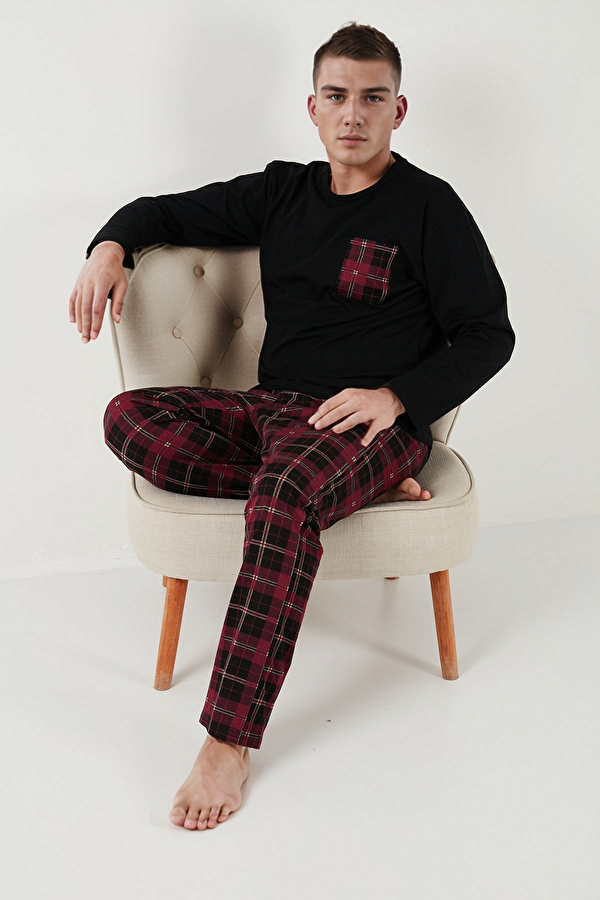 Buratti Erkek Pijama Takımı 6572001 SİYAH-BORDO