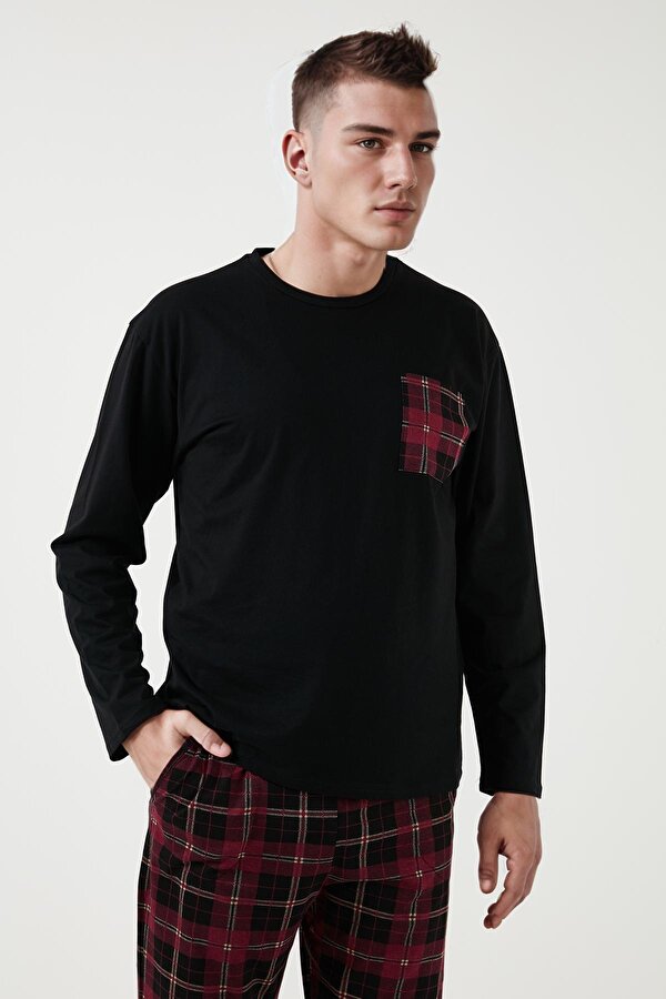 Buratti Erkek Pijama Takımı 6572001 SİYAH-BORDO