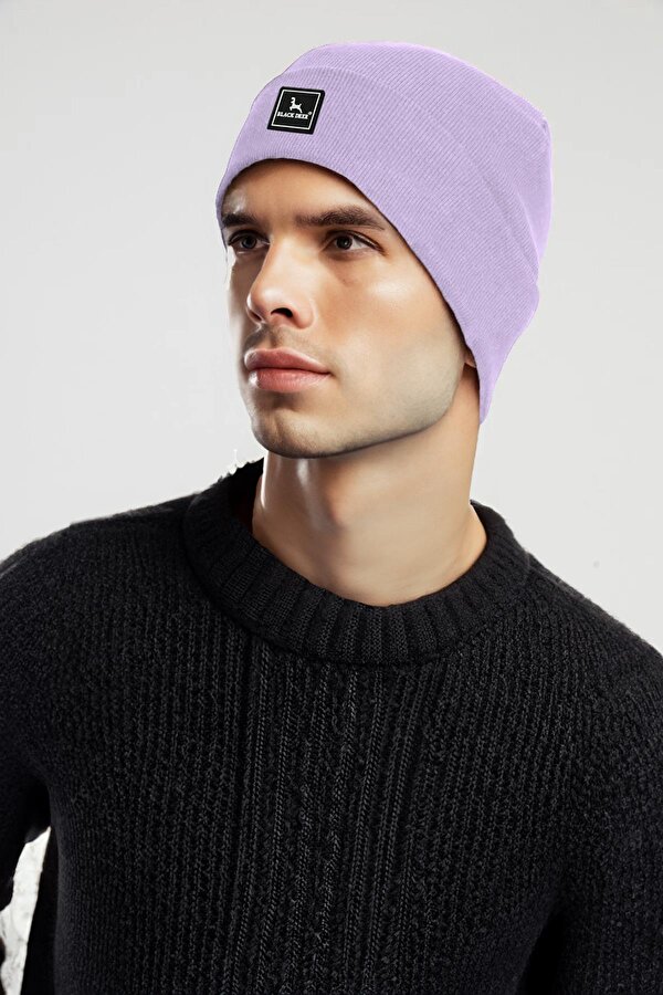 Black Deer Unisex Kışlık Bere Şapka Düz Logolu Yumuşak Triko Basic Akrilik Beanie